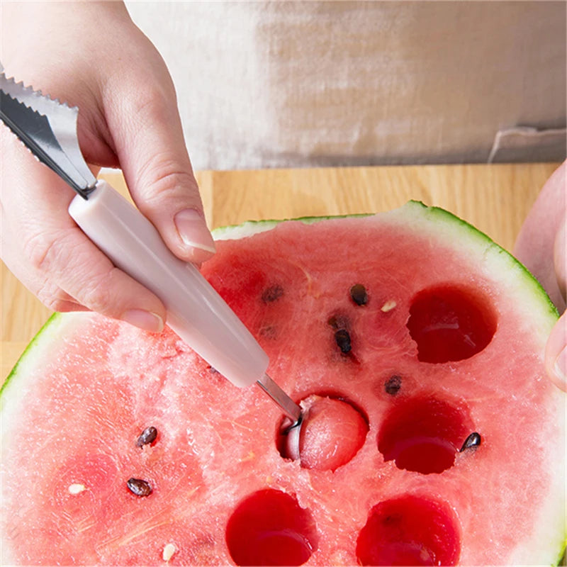 Multi Function Fruit Carving Knife Watermelon Baller Ice Cream Dig Ball Scoop Spoon Baller Kitchen DIY Cold Dishes Tools Gadgets