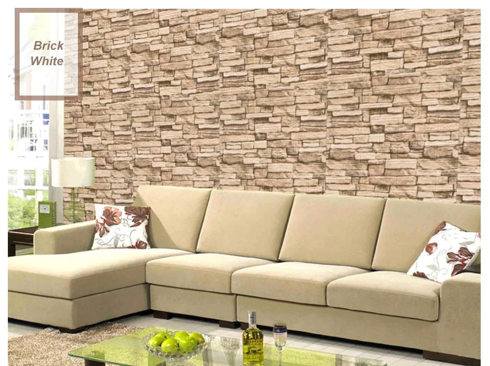 20 Pcs 3D Wall Stickers Brick Pattern Wallpaper DIY Waterproof for Living Room Bedroom Kitchen Background Home Wall Decoration