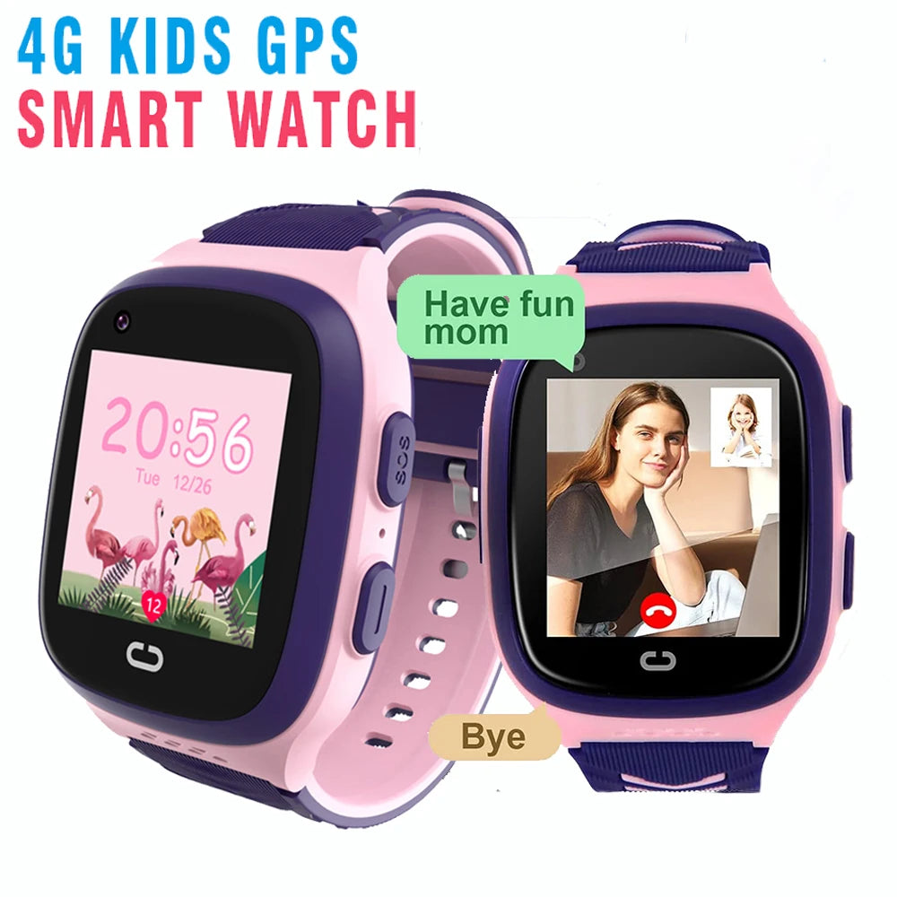 4G Kids Smart Watch Video Call Phone Watch Waterproof Monitor GPS SOS SIM Location Monitor Children Boy Girl Smartwatch Gifts