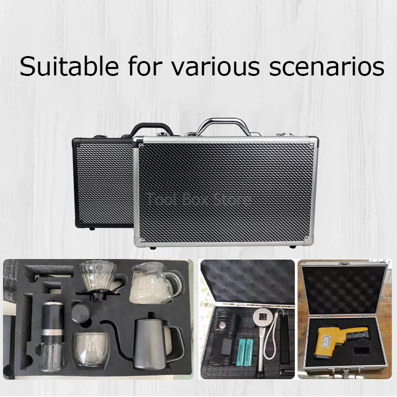 Aluminum Tool Box Waterproof Safety Equipment Instrument Case Storage Box Large Hard Case Toolbox Aluminum Tool Case Suitcase