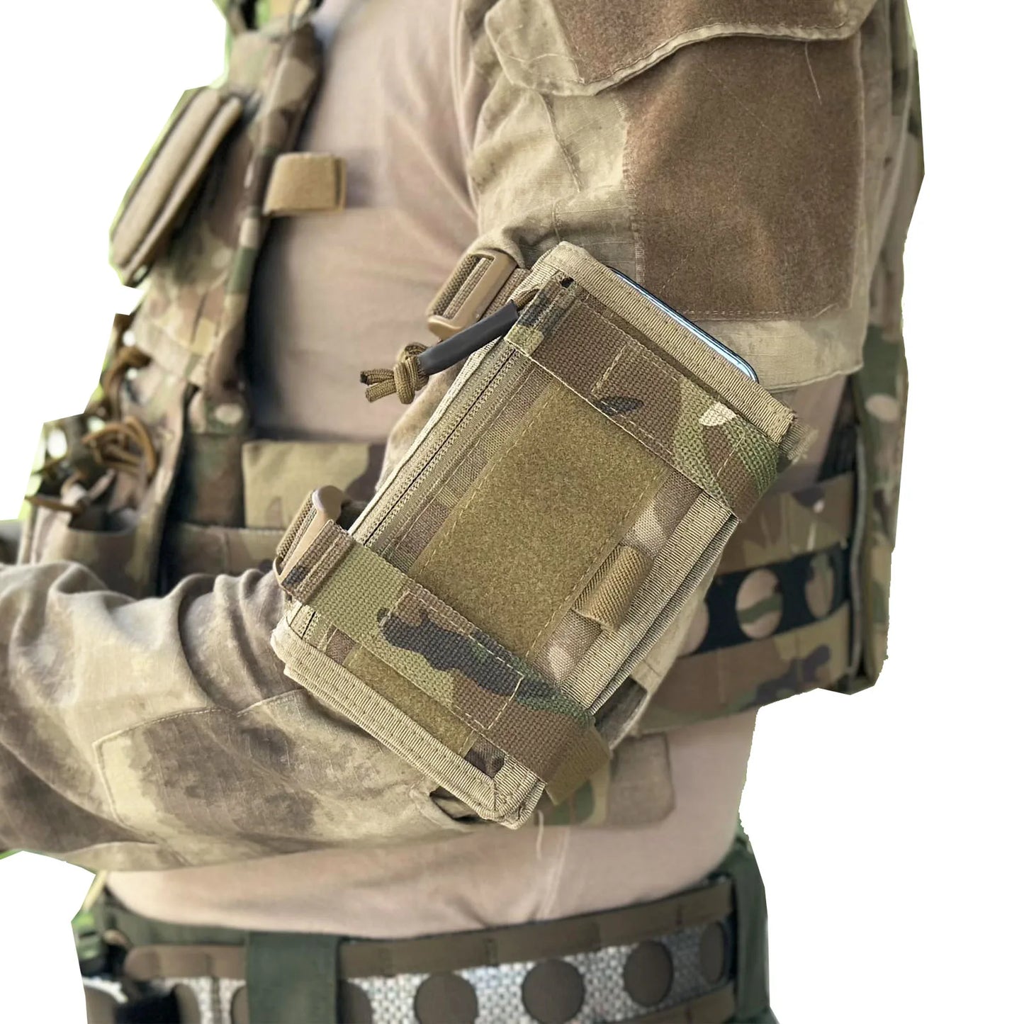 Tactical Arm Sleeve Map Pouch Wrist Pocket Strap Card Mobile Phone Storage Bag Camping Equipment Hunting Accessories Gear