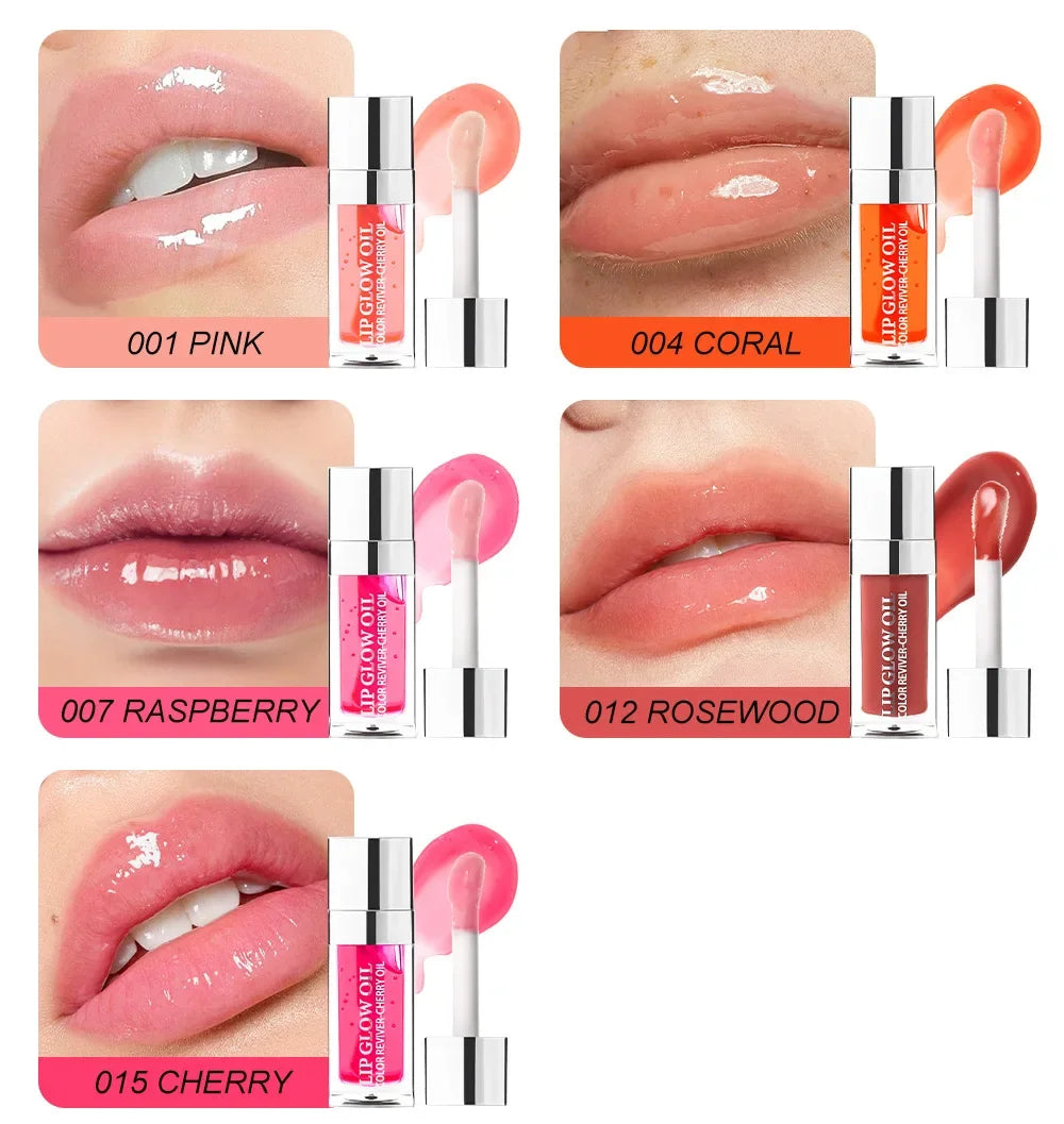 Crystal Jelly Moisturizing Lip Oil Plumping Lip Gloss Makeup Sexy Plump Lip Glow Oil Tinted Lip Plumper 6ml 1 Piece