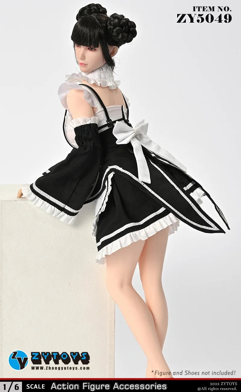 In Stock MR.TOYS MT2020-05 1/6 Anime Girl Rem Ram Maid Delicate Head Sculpture Maid Attire Model Fit 12'' Female Action Figure