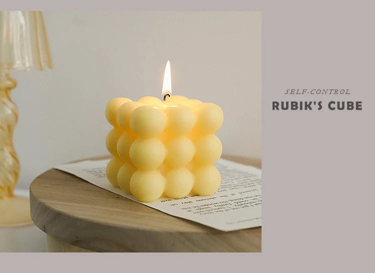 Ins Style Bubble Cube Candle Handmade Scented Candle Aromatherapy Soy Wax Candle Wedding Birthday Candles Party Home Decoration