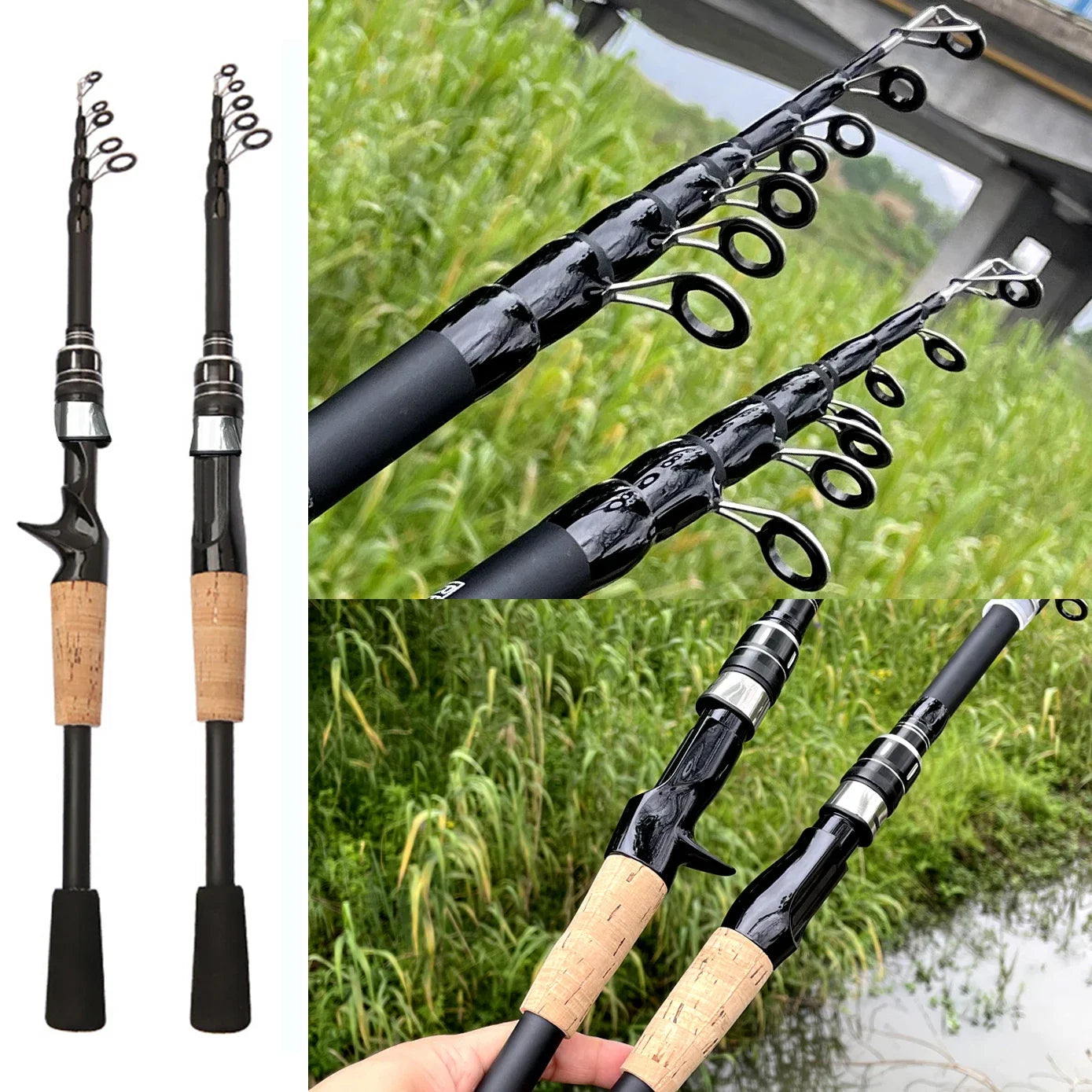 Fishing Rod Combo 1.5-2.4M Lure Fishing Rod and 7.2:1 High Speed Gear RatioMax 8kg Baitcasting Reel Fishing Tackle Pesca