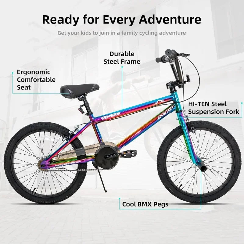 Gemsbok 20 Inch BMX Bike for Kids Ages 7 Year and Up, Freestyle Kids' Bicycles for Boys Girls Beginner Level Riders