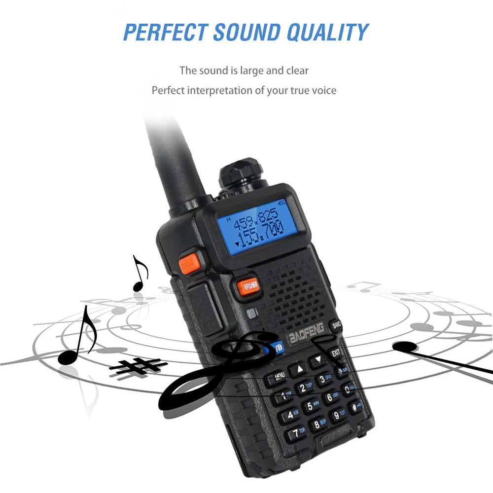 BaoFeng UV-5R Walkie Talkie 5W/8W Two Way Radio Commutator VHF/UHF 136-174MHz & 400-520MHz Station Receiver Ham Wireless Set