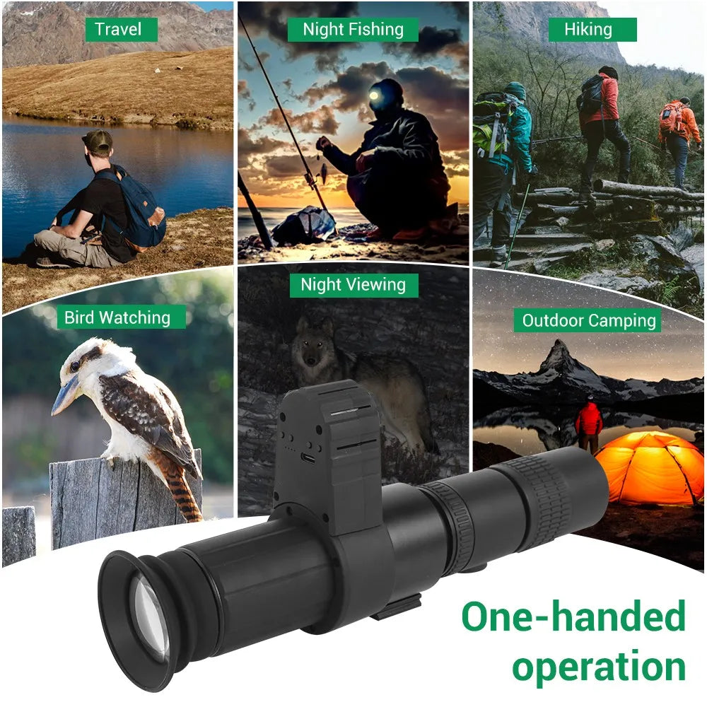 Head-Mounted Night Vision Device Outdoor 24X Zoom Search Telescope Head Mounted Sight Tactical Cross Cursor Hunting Laser Sight