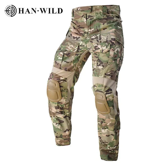 G3 Combat Pants with Pads Elastic Military Pant Tactical Gear Army Camo Outdoor Tactic Airsoft Cargo Casual Work Trouser