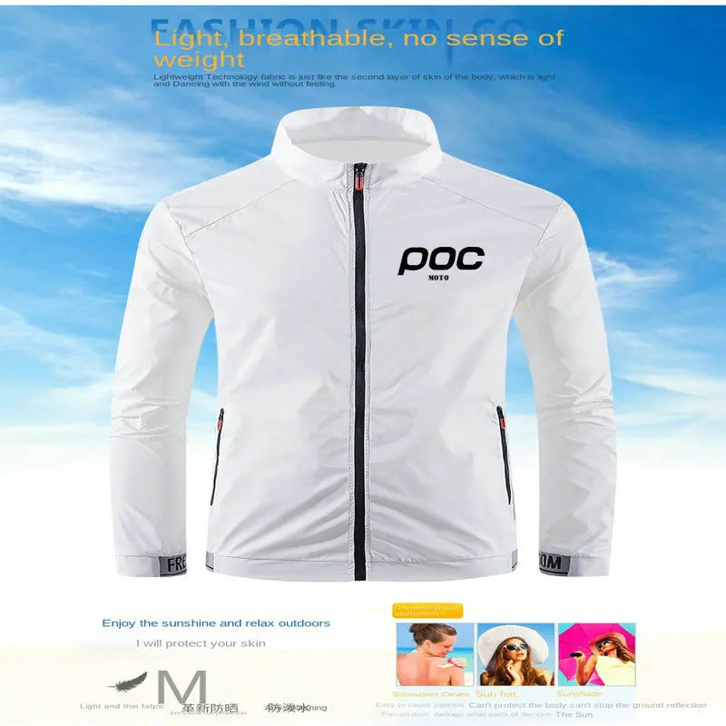 2023 Summer Men Windproof Waterproof Cycling Jacket MTB Moto Poc Bicycle Long Sleeve Windbreaker Anti-UV Mountain Bike Wind Coat