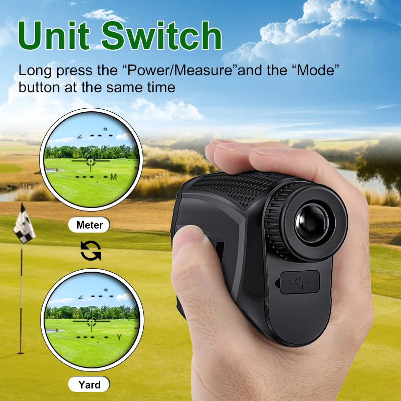 Golf Laser Rangefinder 1200/800/600m Type-C x6 M/Yd Magnet Vibration Long Distance Meter Telemeter Range Finder for Hunting Camp