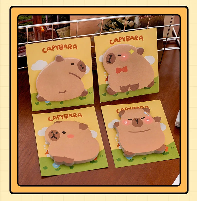 Capybara Sticky Notes, Cute Sticky Notes, Student Cartoon High-looking Sticky Notes Kawaii Memo Pad  Stationery  Stationary