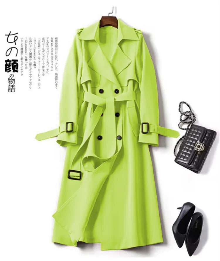 Autumn Winter Long Sleeve Trench Coat For Women 2024 Fashion Loose Office Lady Long Outerwears Jacket Coats Female Clothing