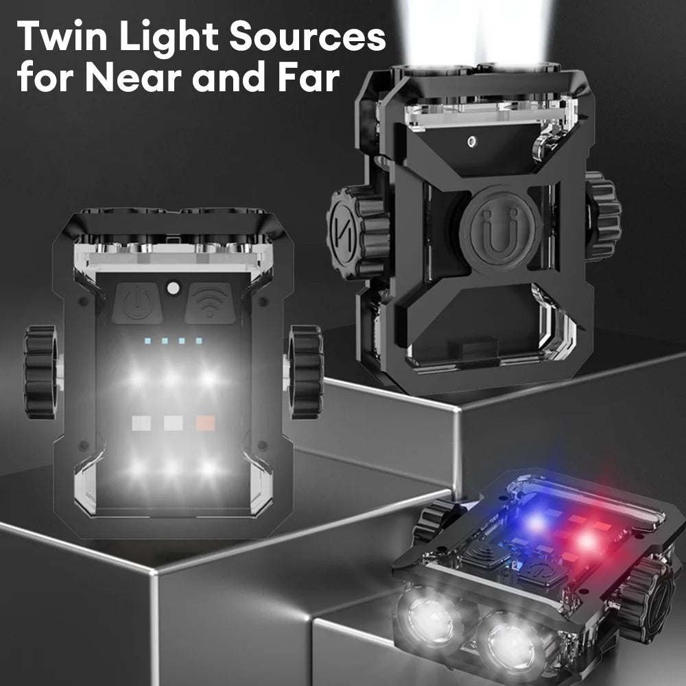 Portable Mini Keychain Light LED Super Bright Flashlight 6 Modes Work Light Camping Pocket Lantern Keychain Magnet Camping Light