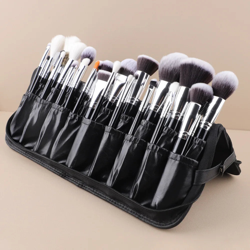 30pcs/40pcs Folding Makeup Brushes Organizer Professional Travel Stand-up Cosmetic Bag Artist Storage Bag (Only Bag)