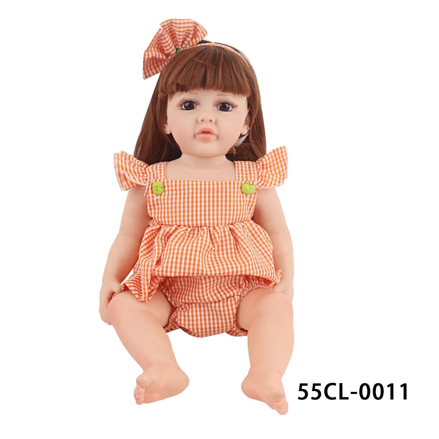 55CM 22 Inches Baby Reborn Girl Doll Full Body Soft Silicone Cute Newborn Dolls With Shoes,Clothes Girl's Best Gift Festival Toy