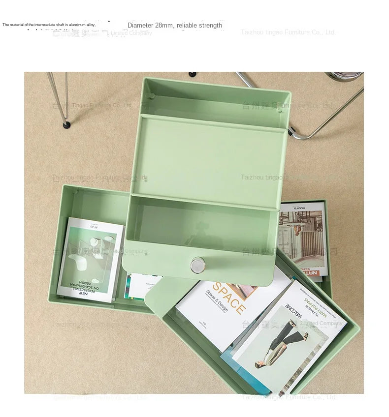 Wuli House Ins Rotating Storage Cabinet Movable Magazine Cabinet 360 Bedside Table Bedroom Roller Cart Cosmetics Multi-layer New