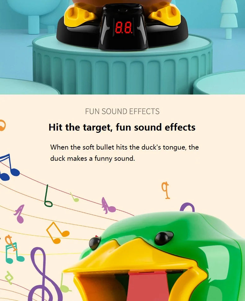 Hungry Shooting Duck Toys Air-powered Gun Soft Bullet Ball With Light Electronic Scoring Battle Games Funny Gun Toy for Kids