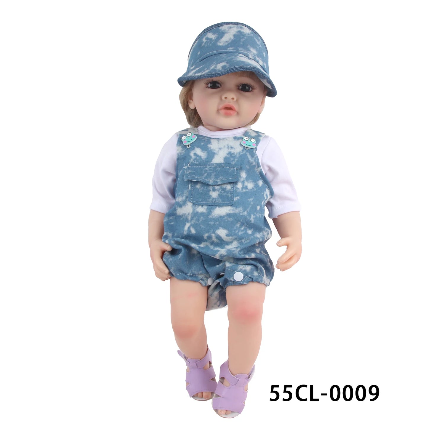 55CM 22 Inches Baby Reborn Girl Doll Full Body Soft Silicone Cute Newborn Dolls With Shoes,Clothes Girl's Best Gift Festival Toy