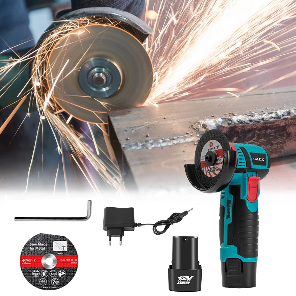 12V Mini Angle Grinder Rechargeable Grinding Tool Polishing Grinding Machine For Cutting Diamond Cordless Power Tools