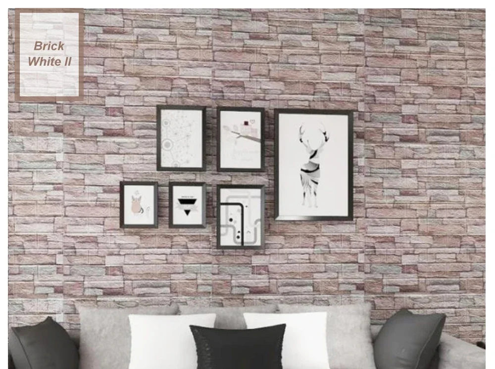 20 Pcs 3D Wall Stickers Brick Pattern Wallpaper DIY Waterproof for Living Room Bedroom Kitchen Background Home Wall Decoration