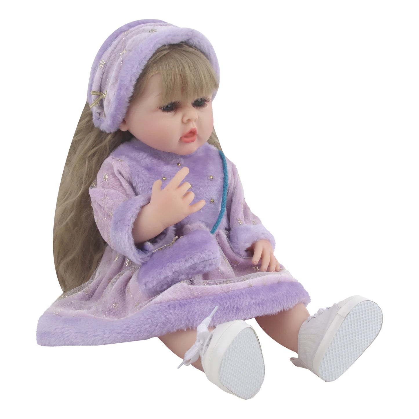 55CM 22 Inches Baby Reborn Girl Doll Full Body Soft Silicone Cute Newborn Dolls With Shoes,Clothes Girl's Best Gift Festival Toy