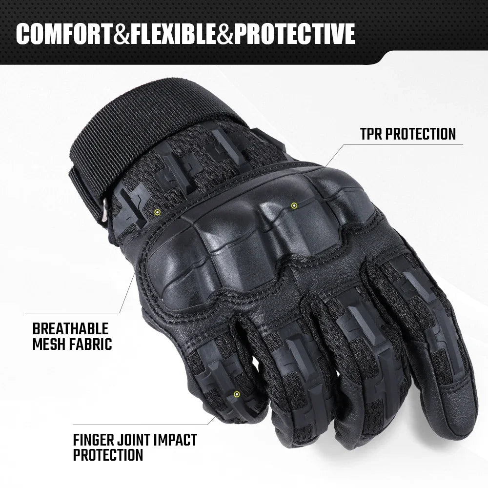 Tactical Gloves Touch Screen Hard Shell Outdoor Hunting Airsoft Combat Shooting Hiking Cycling Sports PU Leather Anti-skid Gear