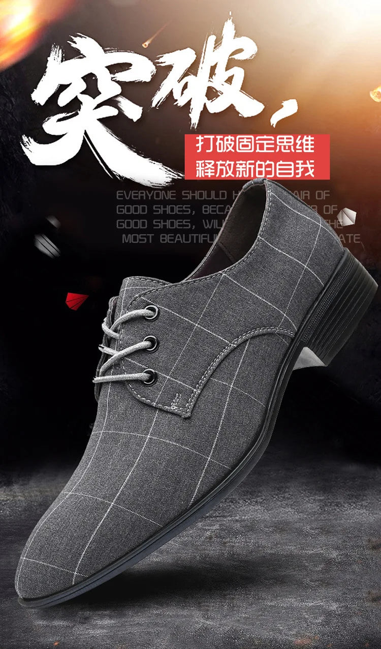 Mens Dress Shoes Summer New Men's Plus Size Casual Shoes Breathable Pointed Toe Old Beijing Cloth Shoes Canvas Leather Shoes