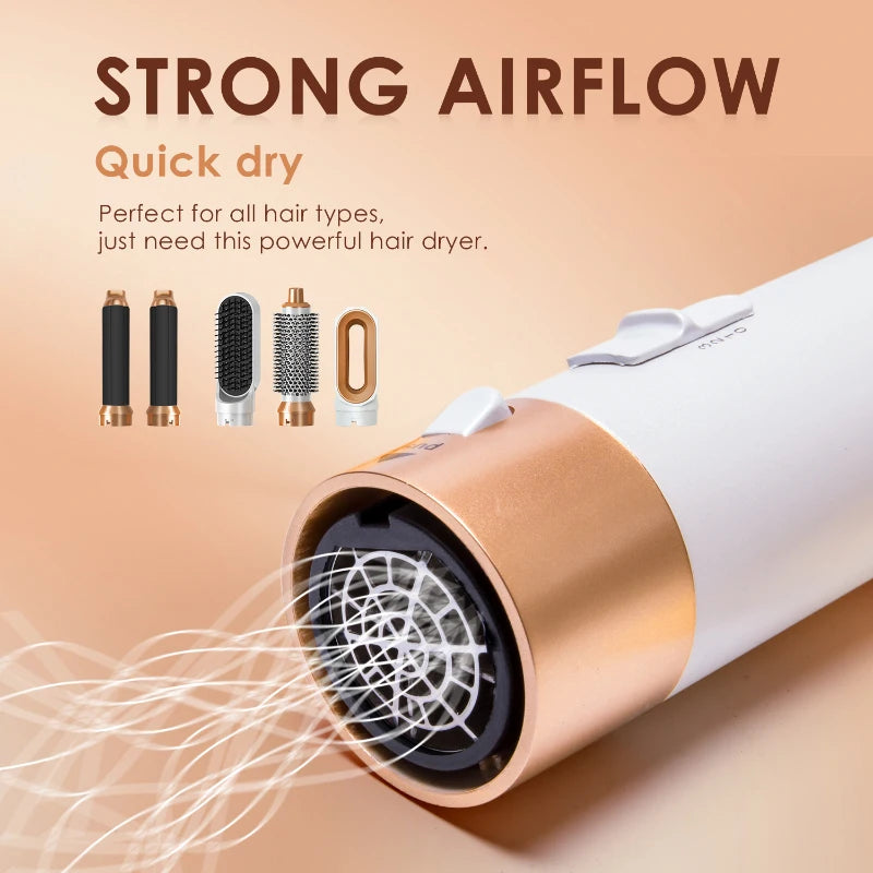 Hair Dryer 5 In 1  Hot Air Comb Curlers With Diffuser  Electric Blow Dryer Professional Complete   Multifunctional Hot Air Brush