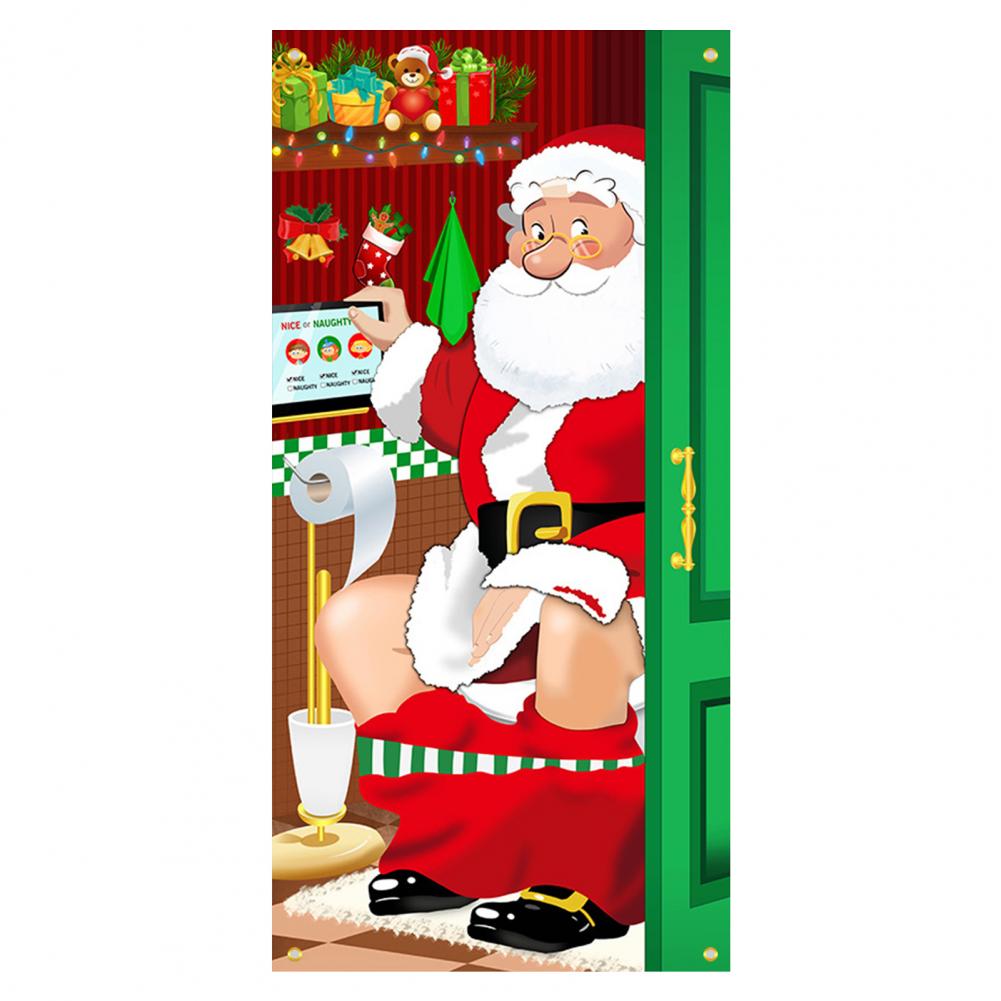 Christmas Door Christmas Door Cover Dog Xmas Tree Gift Decor Outdoor Photo Door Curtain Creative Christmas Hanging Cloth Blanket