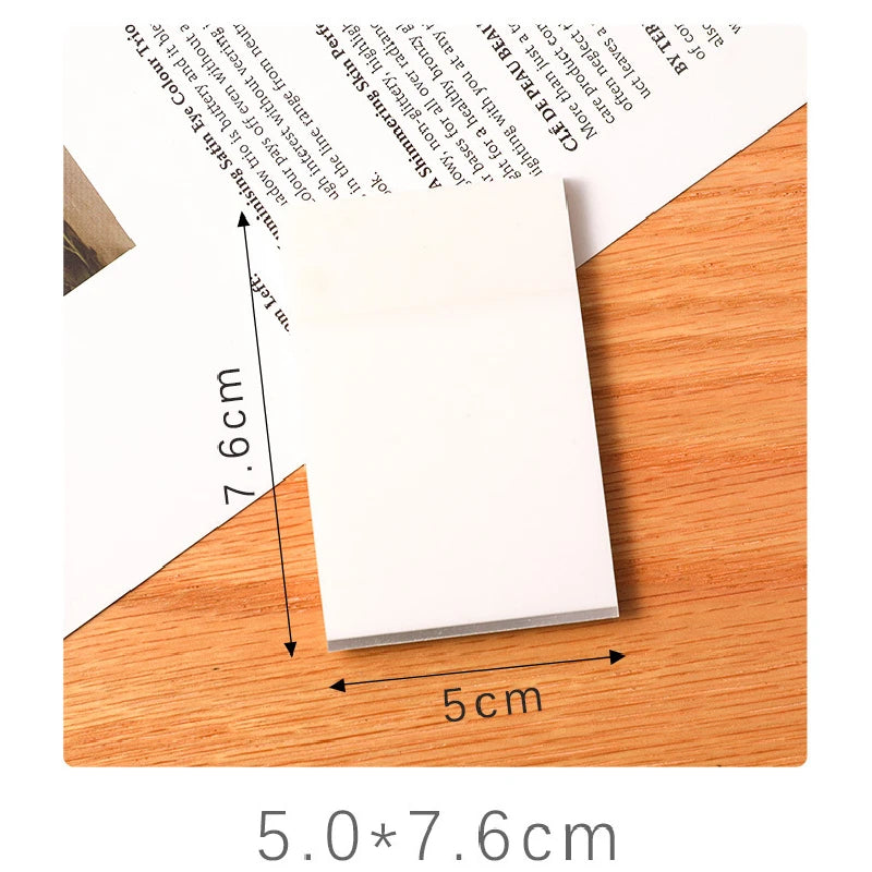 50PCS Transparent Sticky Notes Memo Pad Art Paper Student School Office Stationary Non-Covering Index Stickers Planner Notepad