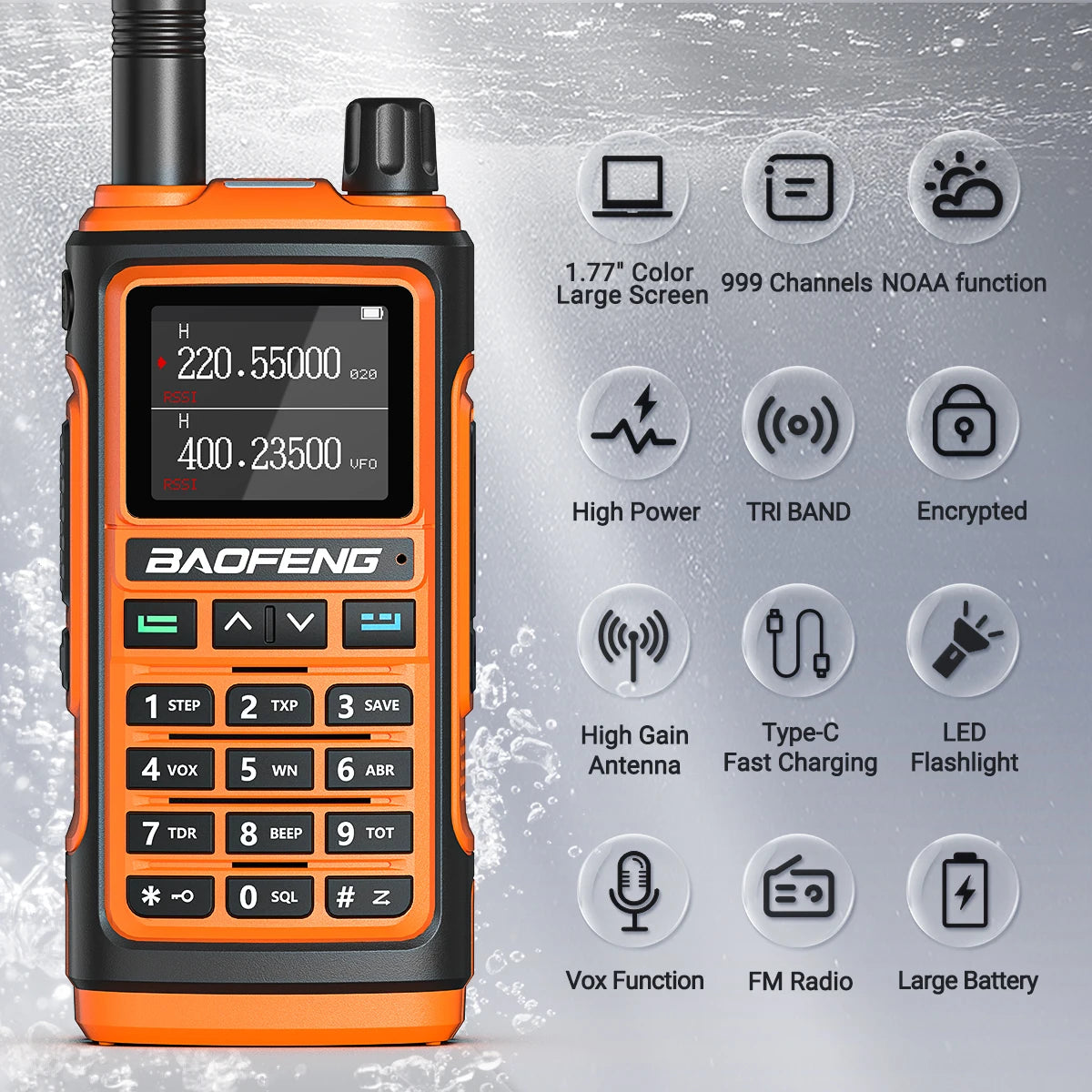 Baofeng UV-17 Pro V2 Wireless Copy Frequency Tri Band Waterproof Powerful Walkie Talkie Long Range UV-5R UV S9 Two Way Radio