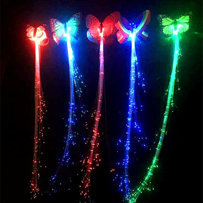 1pcs Glowing Flashing Hair Braid Luminescent Hairpin Novetly Hair Ornament Girls Led Toys New Year Party Christmas Gifts for Kid