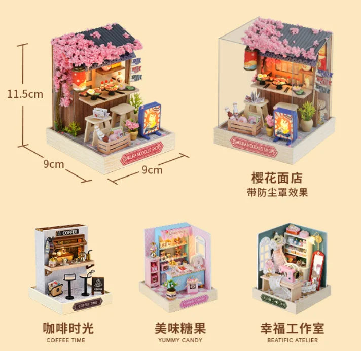 Miniature Wooden Dollhouses Kit Gift Toys Roombox Doll House Furniture Box for kids children birthday gifts Bedroom Decorations