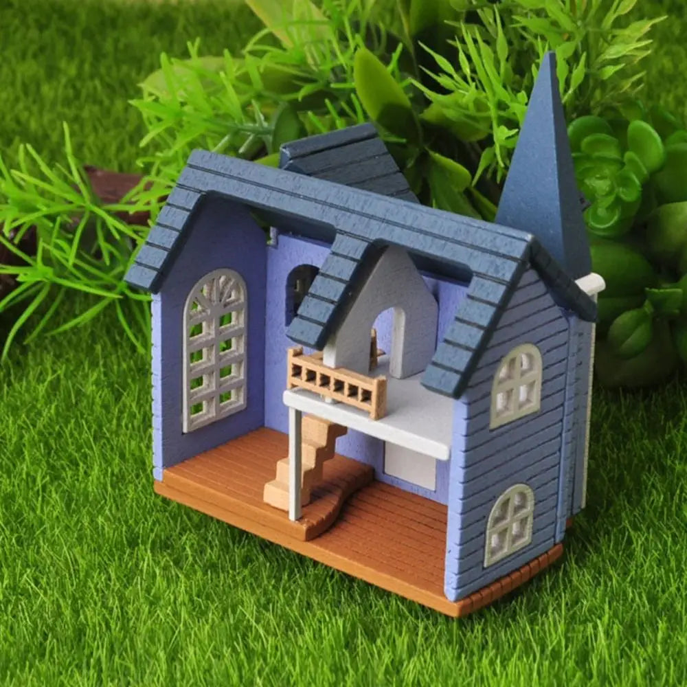 Miniature Doll Houses Wood Villa Puzzle DIY Dollhouse Kit For 1/12 Scene Model Playing House Handmade Toys Dollhouse Accessories