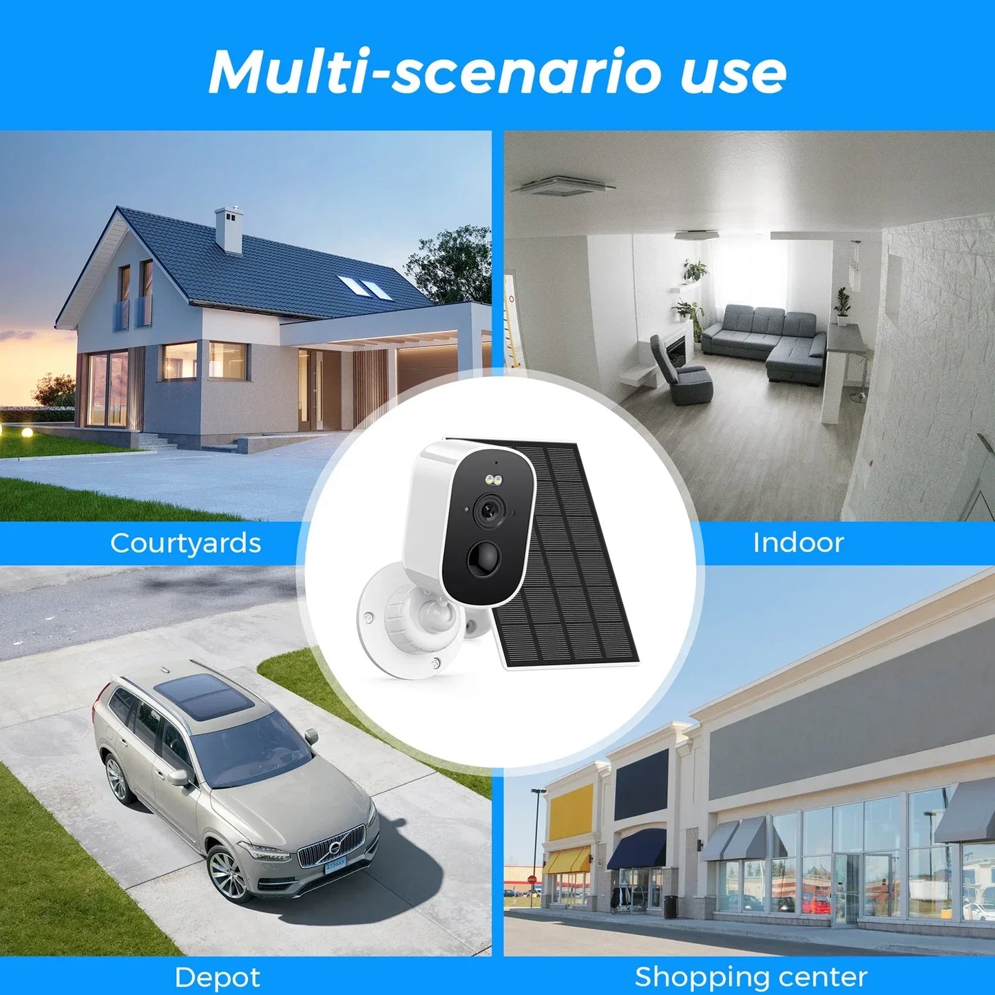 ANSVICAM Outdoor Wireless Solar Wifi Camera 1080P Full HD PIR Infrared Body Sensing Low Power Security Surveillance CCTV Camera