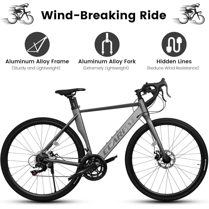 700c 14 Speed,Aluminum Alloy Lightweight Frame Disc Brake ,Racing Bike City Commuting Road Bicycle for Men Women