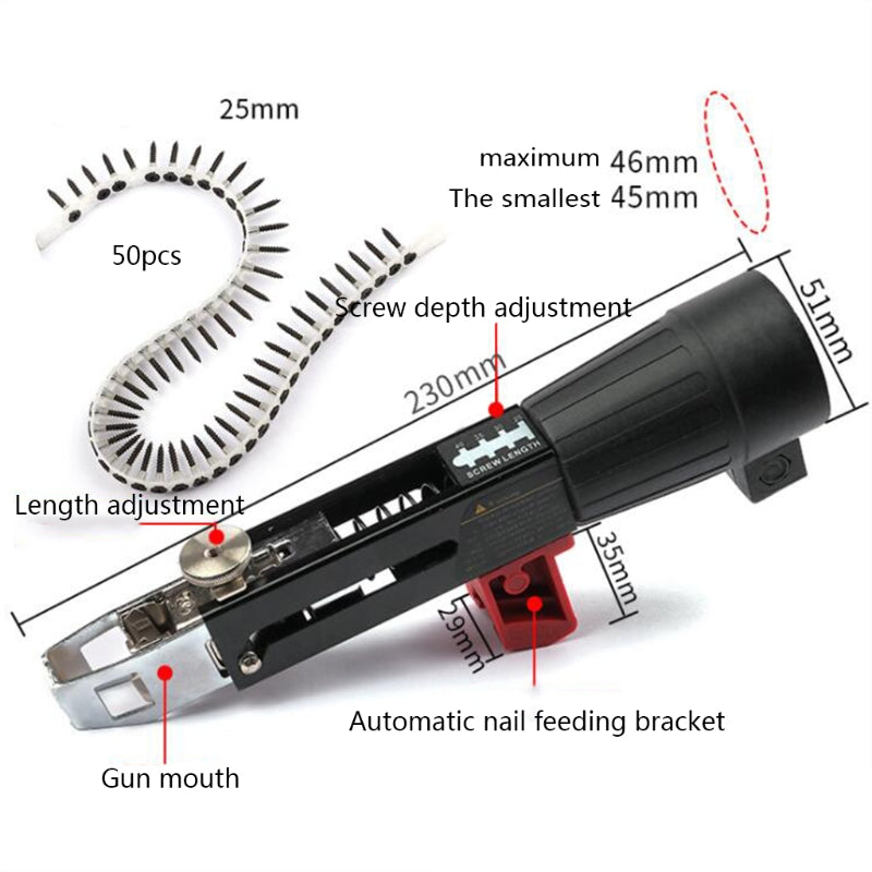 Electric Drywall Screw Gun Wodworking Tool Cordless Power Drill Adjustable Screw Length and Depth Easy to Use Carpentry