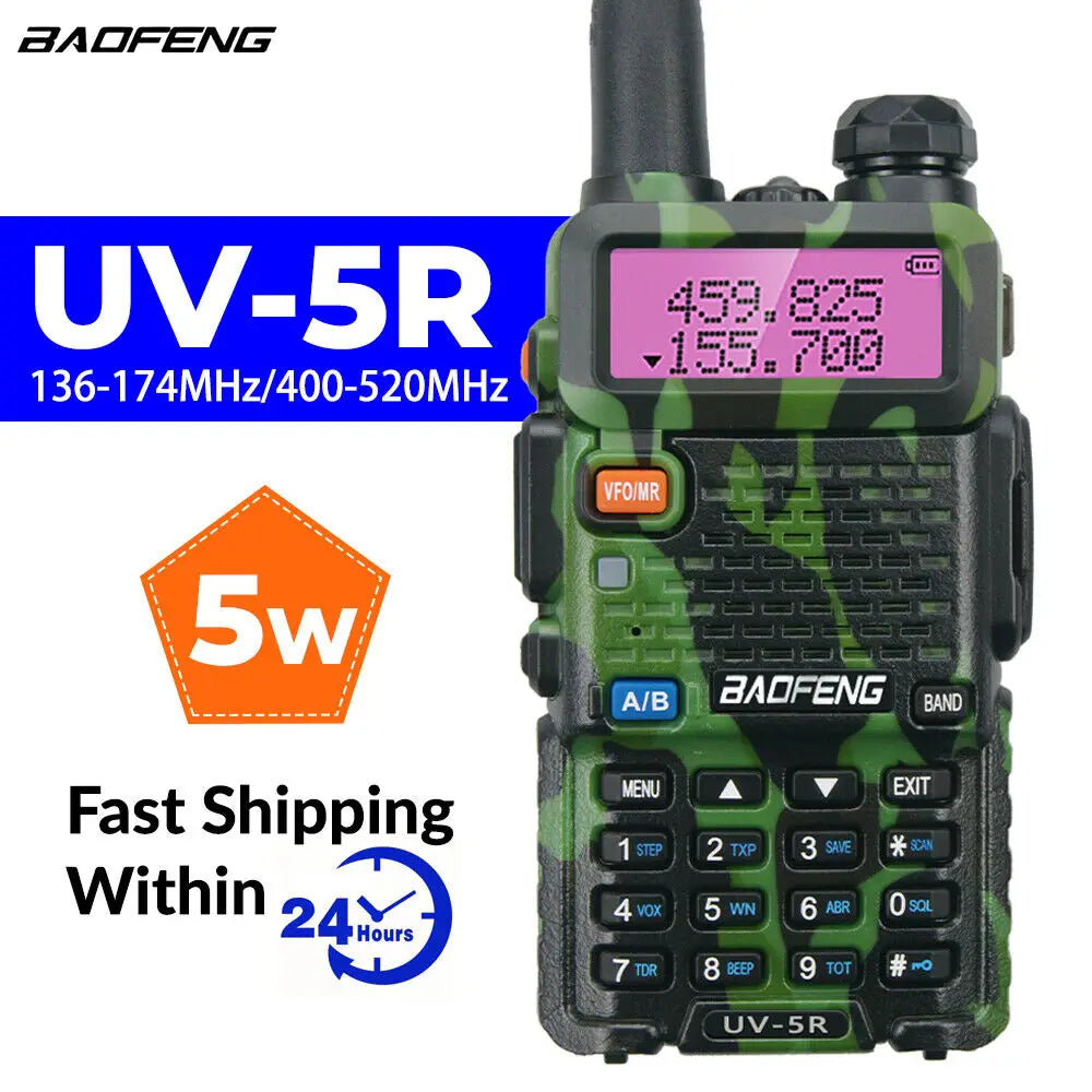 BaoFeng UV 5R Walkie-Talkie Dualband Long Range Two Way Radio For Hunting Portable FM cb Radio Stations Transceiver Wireless Set