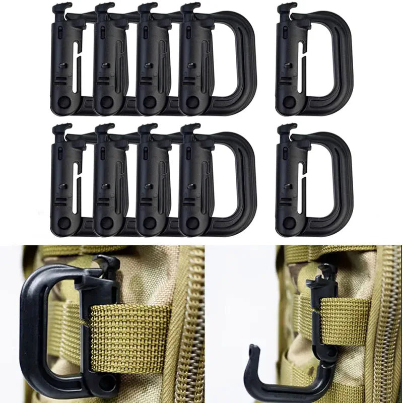 30Pcs Molle Attachments Kit Tactical D-Ring Grimloc Locking Gear Clip Web Dominator Elastic Strings Buckle for 1" Molle Webbing