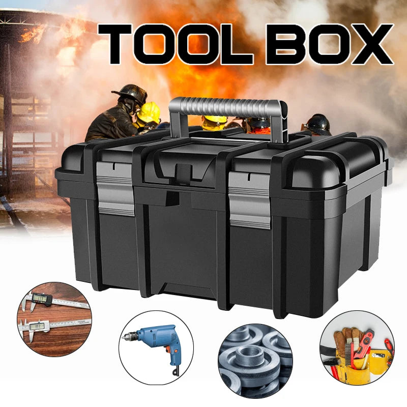 Portable Empty Tool Box Double Layers Toolbox Organizer Portable Car Repair Storage Case Electrician Drill Plastic Hard Case