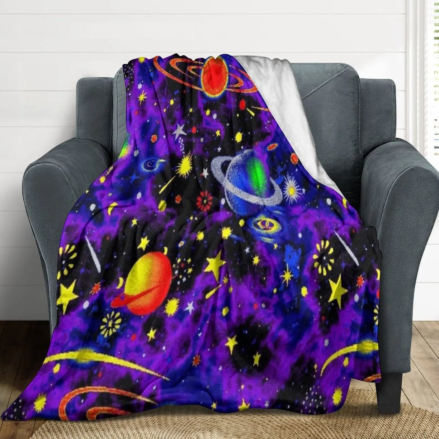 Glow in the Dark Throw Blanket Nap Bed linens Heavy Blankets