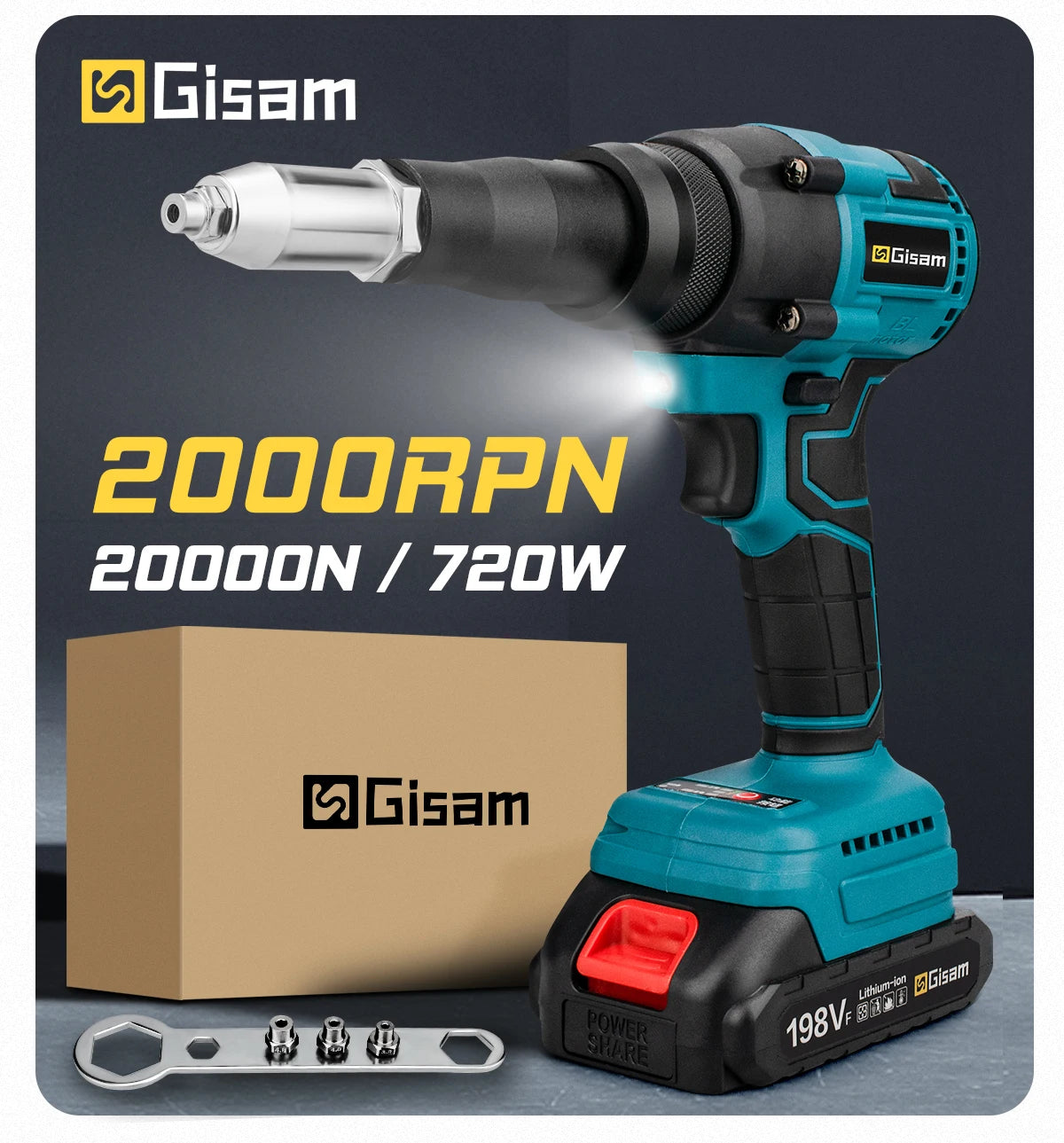 20000N 720W Brushless Electric Rivet Gun 2.4~4.8mm Cordless Rivet Nut Gun Drill Insert Power Tools For Makita 18V Battery 리벳건