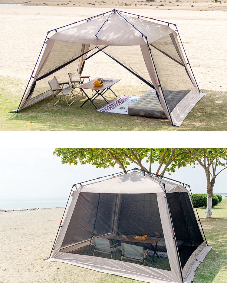 Sonuto Outdoor Canopy Tent Automatic Quick-Opening Aluminum Pole Camping Rainproof Beach Fishing Mosquito Net Sunshade Pergola