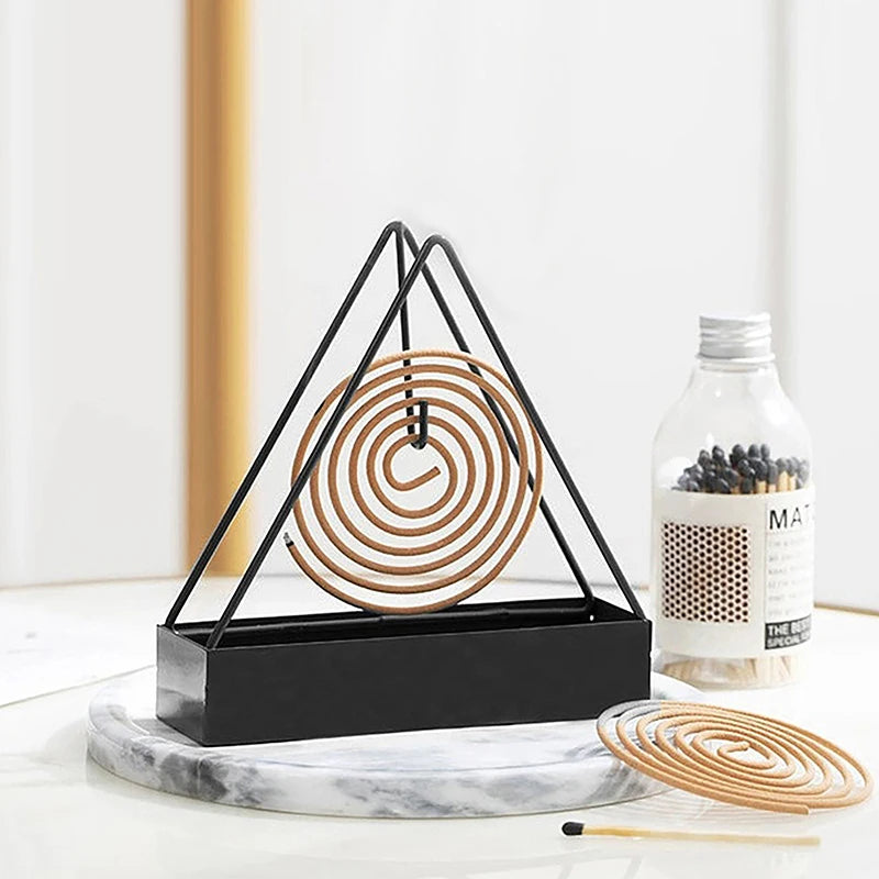 1XIron Mosquito Coil Holder Incense Holders Coil Incense Burner Frame Modern Repellent Incense Rack for Household Bedroom Patio