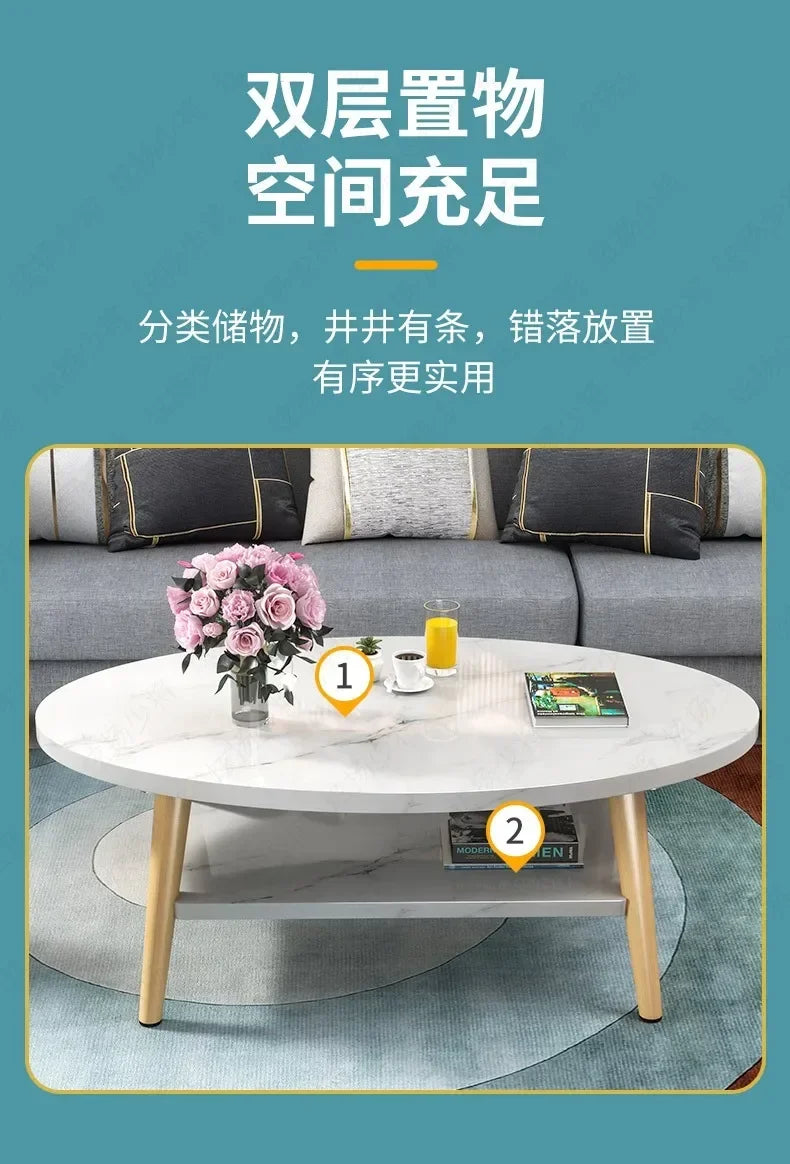 Tea table simple modern balcony sofa side simple household living room small round corner table Nordic bedside small round table