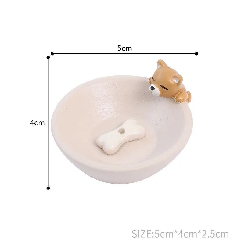 Cartoon Animal Incense Seat Small Incense Burner Trays Indoor Home Candlestick Stand Plate Bathroom Bedroom Cute Decoration