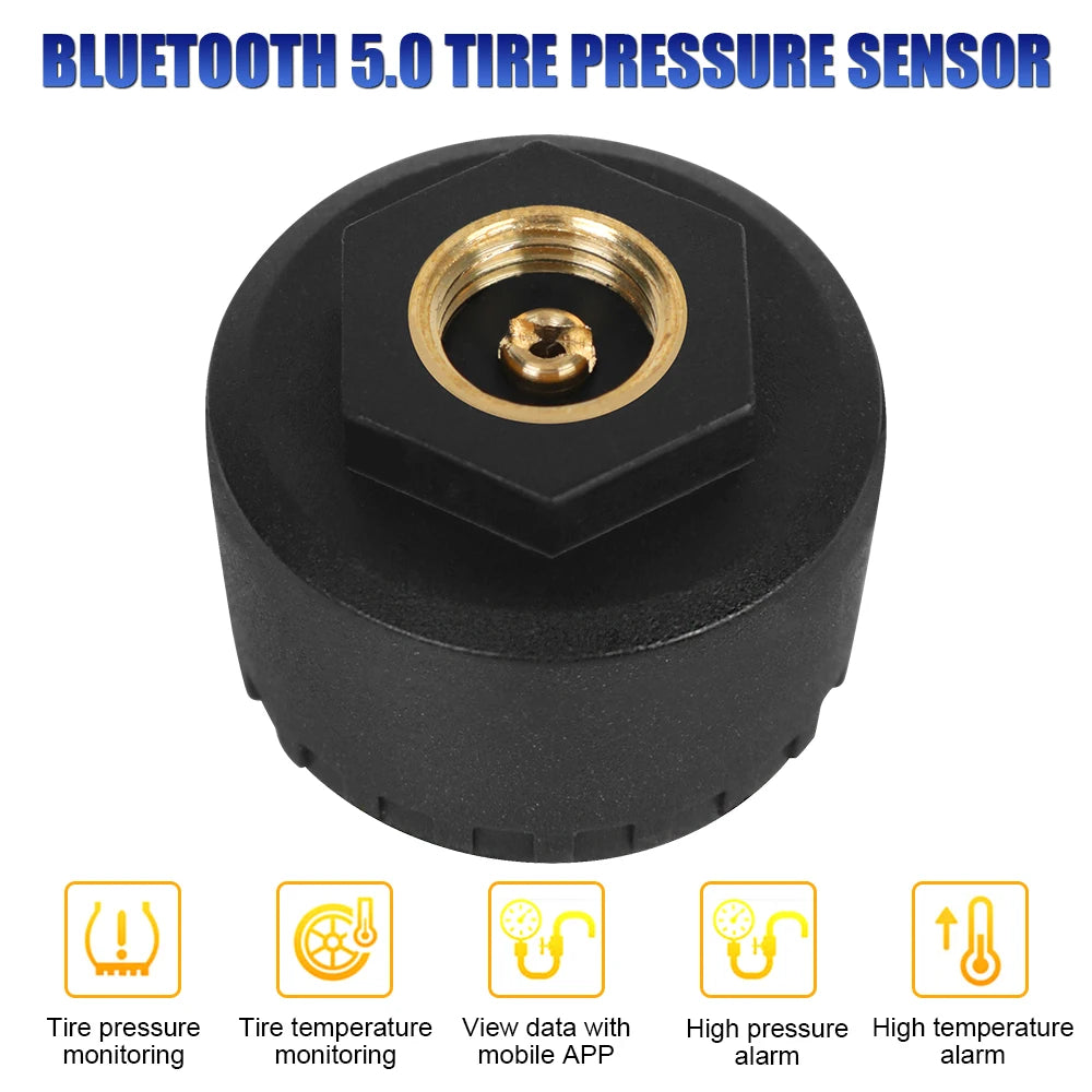 Bluetooth 5.0 Sensors Motorcycle TPMS 0-100PSI Car Tire Pressure Monitoring System For Android/IOS Tyre Tester Auto Accessrories