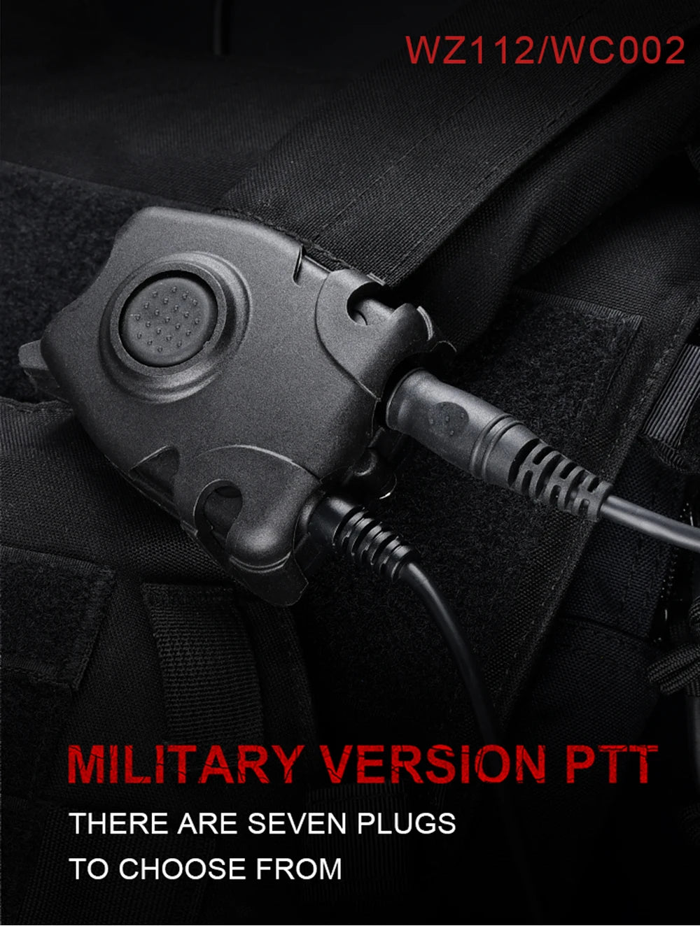 WADSN PTT Button Tactical Headset Interphone walkie talkie linker airsoft accesorios headphones ipsc TCI