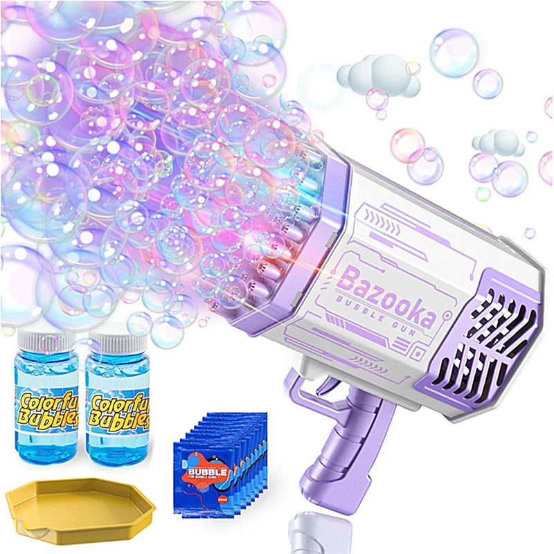 40/69 Holes Bubble Machine Ages 3+ Boy Girl Toys Birthday Wedding Kids Adult Party Toys Summer Outside Bubble Gun Soap Blower